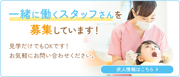 一緒に働くスタッフさんを募集しています！求人情報はこちら